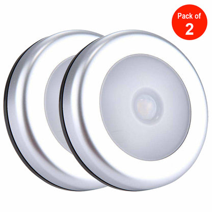 Luz de noche LED blanca con control de luz y sensor de movimiento AMZER, 6 LED mini