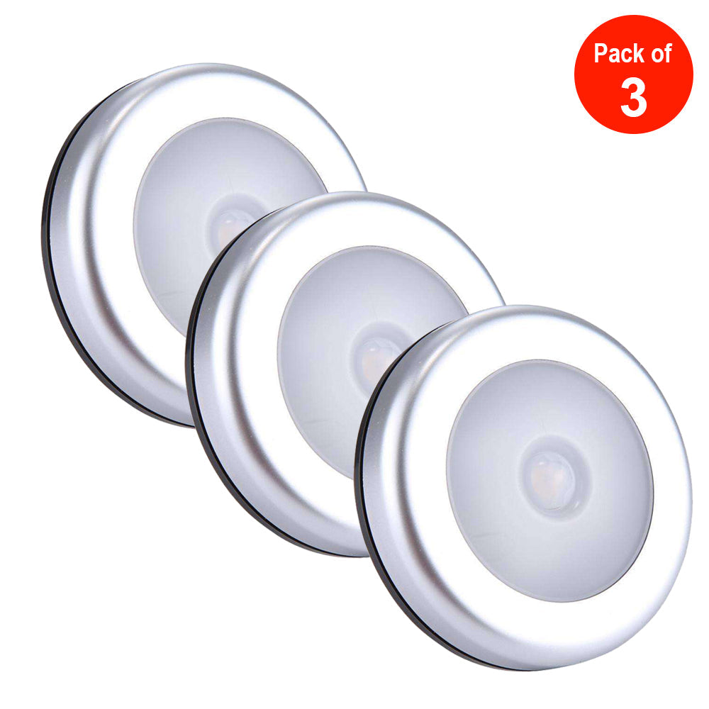 Luz de noche LED blanca con control de luz y sensor de movimiento AMZER, 6 LED mini