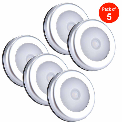 Luz de noche LED blanca con control de luz y sensor de movimiento AMZER, 6 LED mini