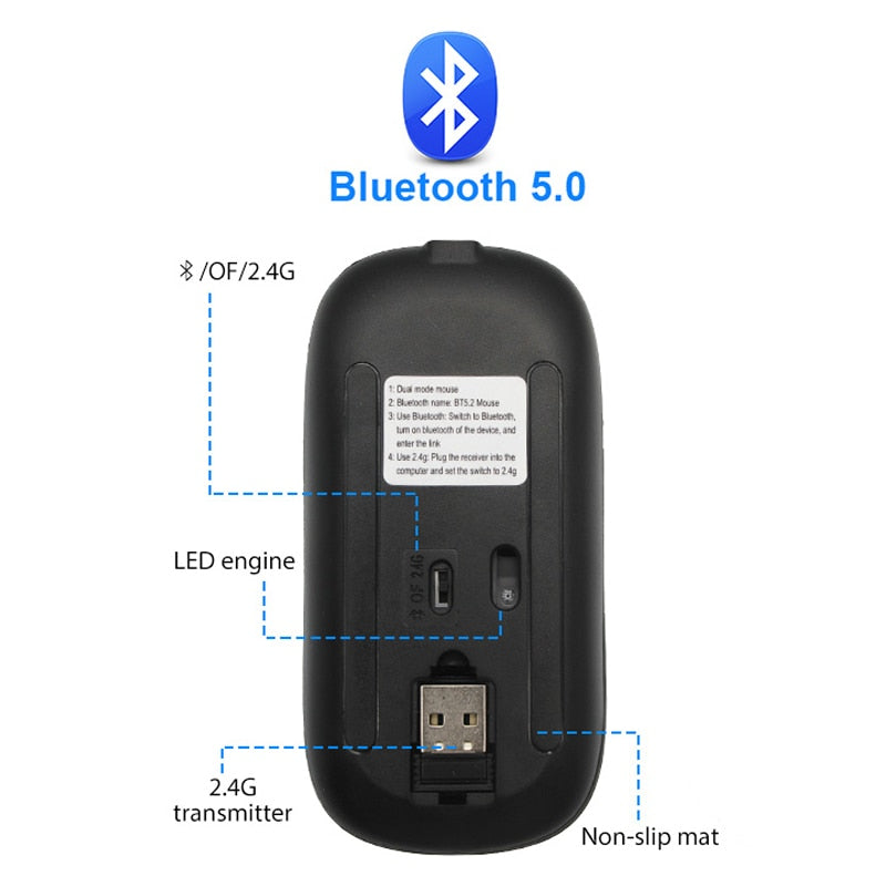 Ratón inalámbrico Bluetooth RGB