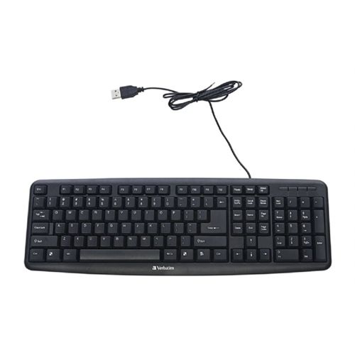 Verbatim 99201 Slimline Corded USB Keyboard- Black