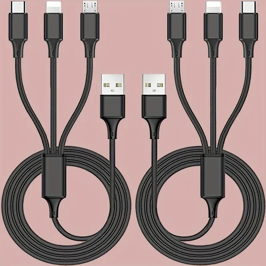 Cable de carga múltiple de 3 pies Cargador múltiple universal 3 en 1 Múltiples USB 